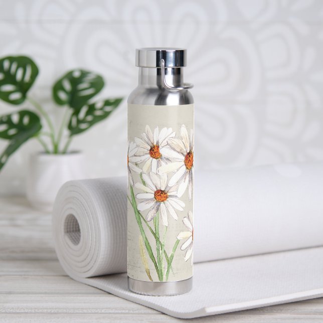 Wasserfarbe Daisy Bouquet auf verblasste Musik Trinkflasche (Yoga)