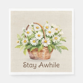 Wasserfarbe Daisy Bouquet im Korb Serviette