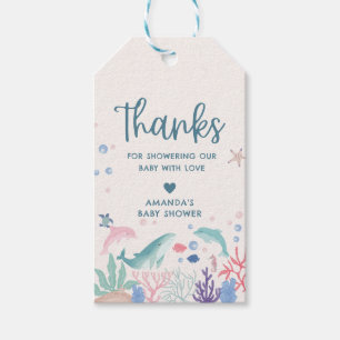 Wasserfarbe dank Sea Baby Dusche Geschenkanhänger