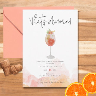 Wasserfarbe, das ist Amore Spritz Brautparty Einladung