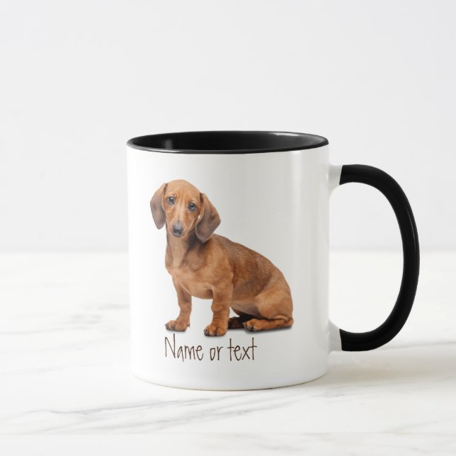 Wasserfarbe Daschund Dog Pet Custom Tasse (Rechts)
