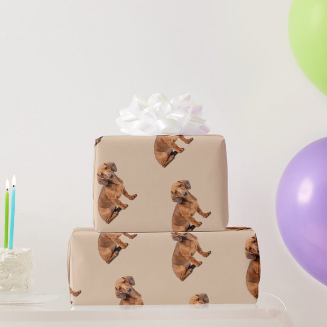 Wasserfarbe Daschund Hund Tier Geschenkpapier (Partygeschenke)