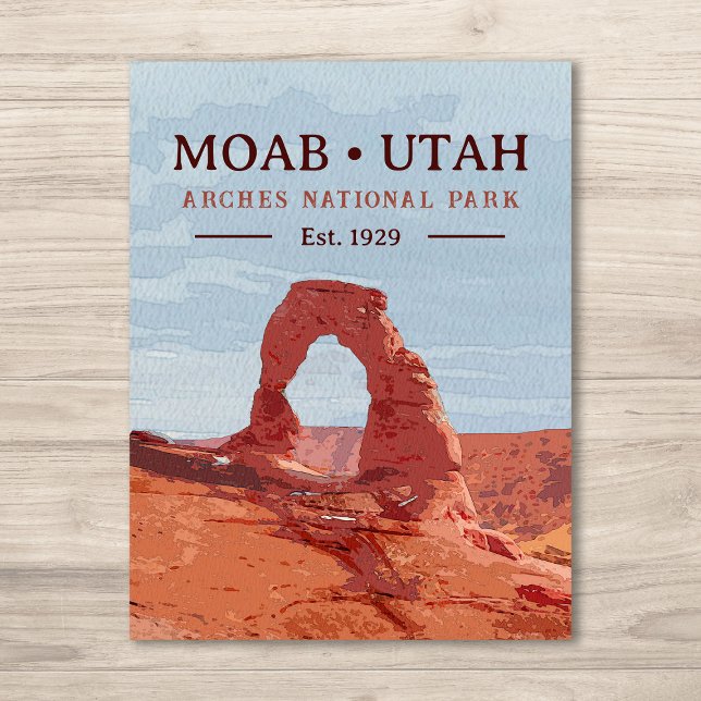 Wasserfarbe Delikatessen Arch Moab Utah Nationalpa Postkarte (Von Creator hochgeladen)