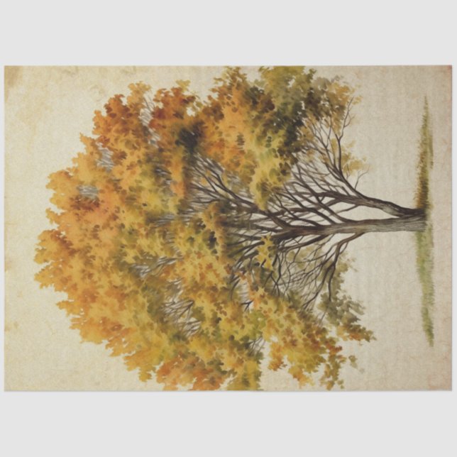 Wasserfarbe der Herbstsaison Seidenpapier (Vorderseite)