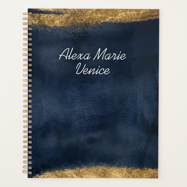 Wasserfarbe der Marine mit Gold Planer (Vorderseite)