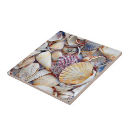 Wasserfarbe der Muscheln Ocean Beach Fliese