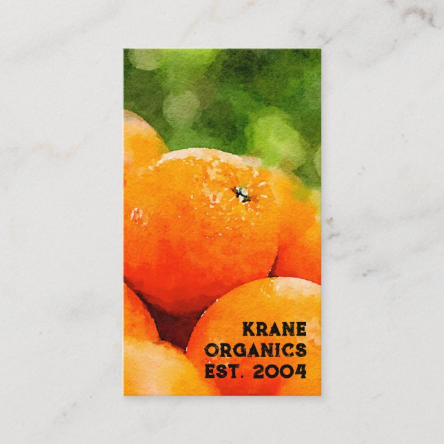 Wasserfarbe der Orangen Visitenkarte (Vorderseite)