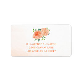 Wasserfarbe der Rose Peach Adressaufkleber
