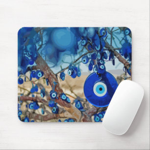 Wasserfarbe des Baumes mit Nazaren dekoriert Mousepad