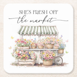 Wasserfarbe des Brautparty frisch Rechteckiger Pappuntersetzer