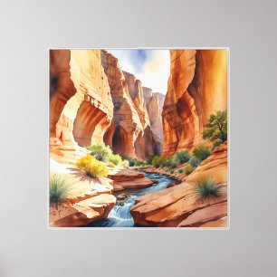 Wasserfarbe des Canyons des Escalante Leinwanddruck