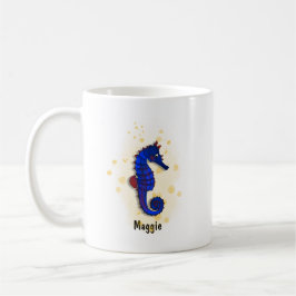Wasserfarbe des hellblauen Meerpferdes Kaffeetasse