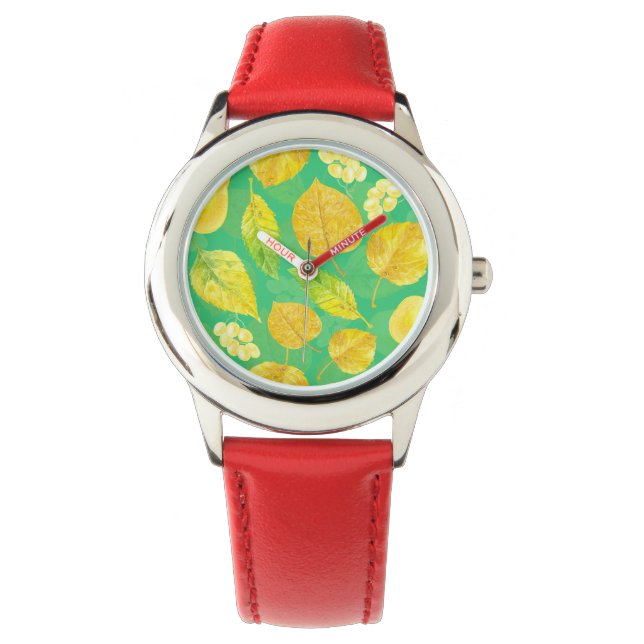 Wasserfarbe des Herbstes Armbanduhr (Vorderseite)