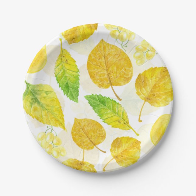 Wasserfarbe des Herbstes Pappteller (Vorderseite)