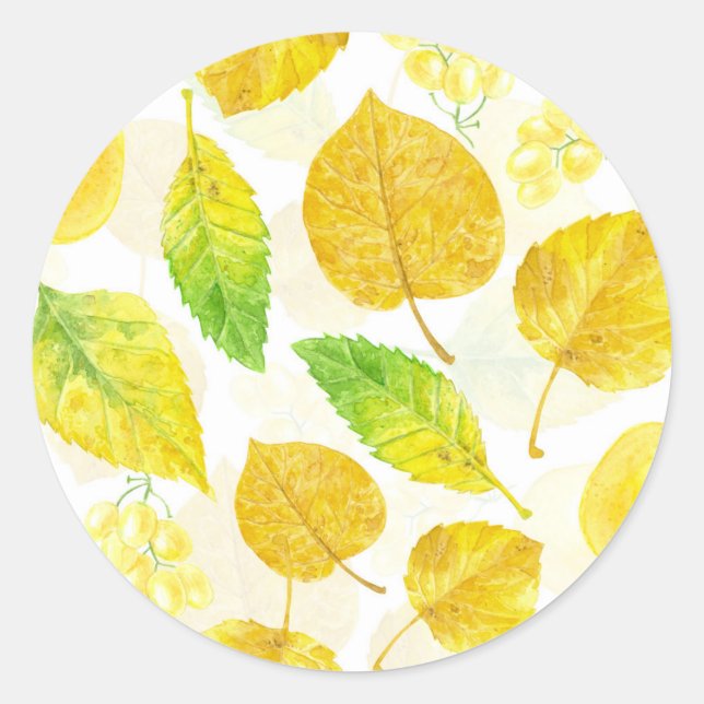 Wasserfarbe des Herbstes Runder Aufkleber (Vorderseite)