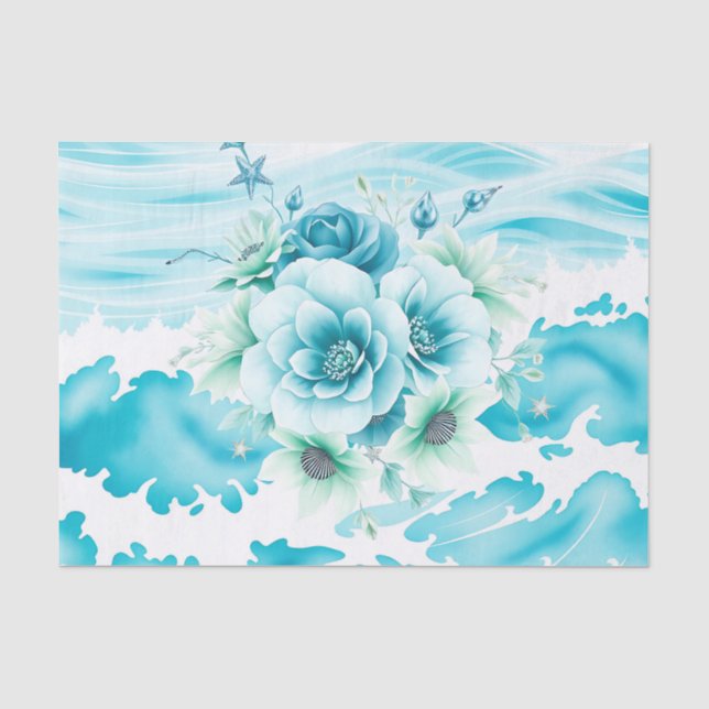 Wasserfarbe des Meeres Seidenpapier (Vorderseite)