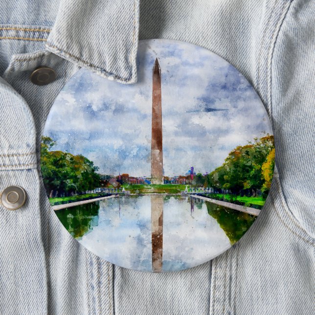 Wasserfarbe des Washington Monuments mit Reflektio Button (Beispiel)