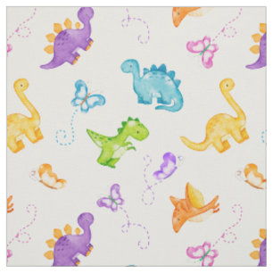 Wasserfarbe Dinosaur Niedlich Dino Butterfly Baby  Stoff