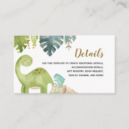 Wasserfarbe Dinosaur T-Rex Details Babyduschkarte Begleitkarte