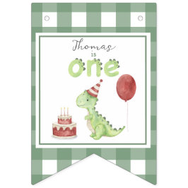 Wasserfarbe Dinosaurier 1. Geburtstag Wimpelkette