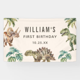 Wasserfarbe Dinosaurier 1. Geburtstags-Party Banner