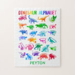 Wasserfarbe Dinosaurier Alphabet Farbenfroh Dino K<br><div class="desc">Wasserfarbe Dinosaurier Alphabet farbenfrohe Dino Kindermuster. Dinosaurier für jeden Buchstaben des Alphabets in einer farbenfrohen Aquarell-Silhouette. Personalisieren mit Namen.</div>