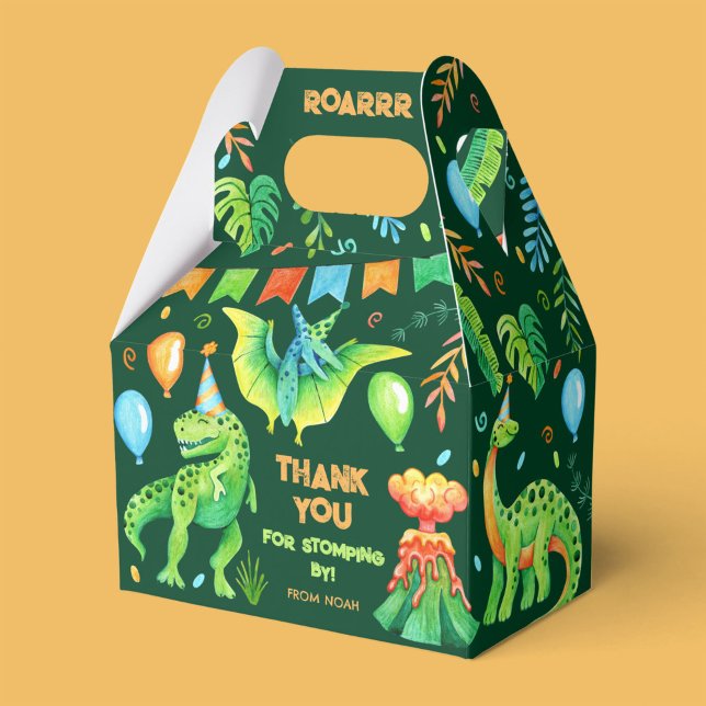 Wasserfarbe Dinosaurier Boy's Birthday Dino Party Geschenkschachtel (Happy Watercolor Dinosaurs Boy's Birthday Favor Boxes)