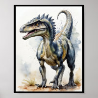 Wasserfarbe Dinosaurier Velociraptor Theropod Wall