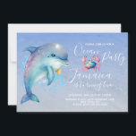 Wasserfarbe Dolphin Ocean Beach Geburtstagsparty Einladung<br><div class="desc">Niedliche Dolphin-Party Einladungen</div>
