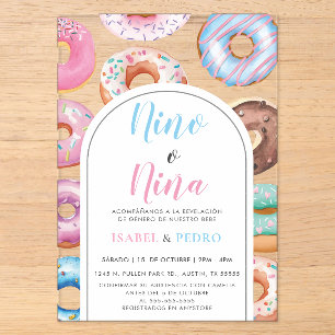 Wasserfarbe Donut Nino o Nina Spanischen Genderber Acryleinladungen