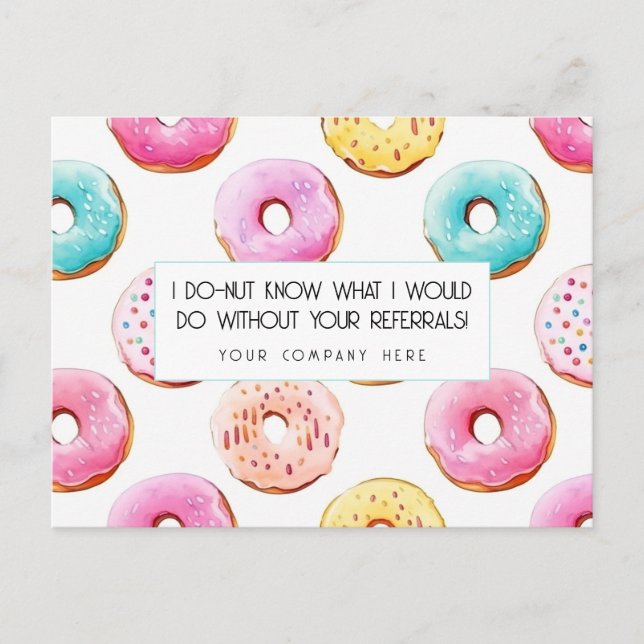 Wasserfarbe Donut Real Anwesen Referendum Vielen D Postkarte (Vorderseite)