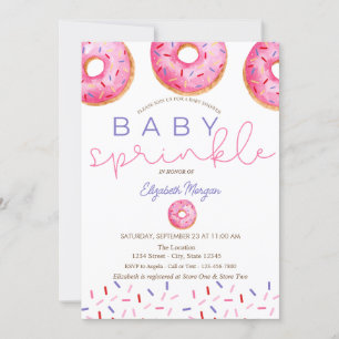 Wasserfarbe Donuts Baby Sprinkle Girl Babydusche Einladung