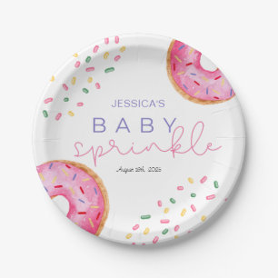 Wasserfarbe Donuts Mädchen Baby Sprinkle Dusche Pappteller