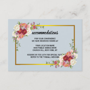 Wasserfarbe Dusty Gray Gold Blush Peach Hochzeit Begleitkarte