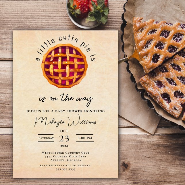 Wasserfarbe Ein Süsse Pie ist auf dem Weg Babydusc Einladung (Von Creator hochgeladen)