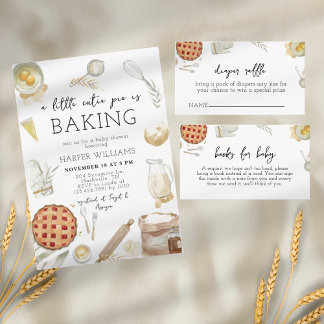 Wasserfarbe Ein Süsse Pie ist Backen Babydusche Einladung