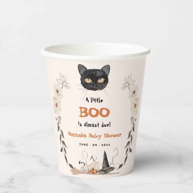 Wasserfarbe ein wenig Boo Halloween Babydusche Pappbecher (Vorderseite)