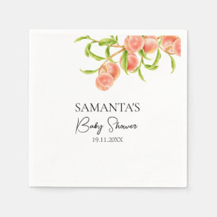 Wasserfarbe Eine süße kleine Pfirsichdusche Serviette