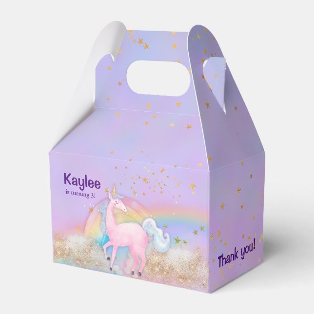 Wasserfarbe Einhorn Holographisch Geschenkschachtel (Vorderseite)