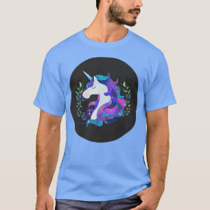 Wasserfarbe Einhorn Magische Unikorn Dunkle Magie  T-Shirt