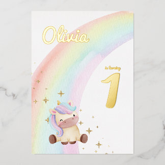 Wasserfarbe Einhorn Regenbogen Party Einladung