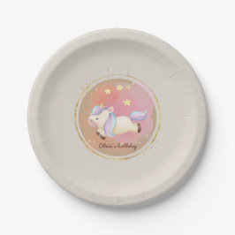 Wasserfarbe Einhorn Regenbogen Party Pappteller