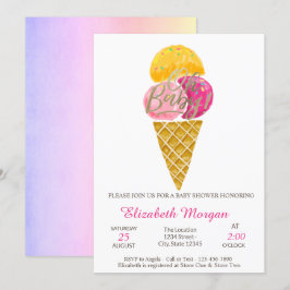 Wasserfarbe Eiscreme Oh Baby Summer Baby Dusche Einladung