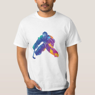 Wasserfarbe Eishockey Goalie T-Shirt