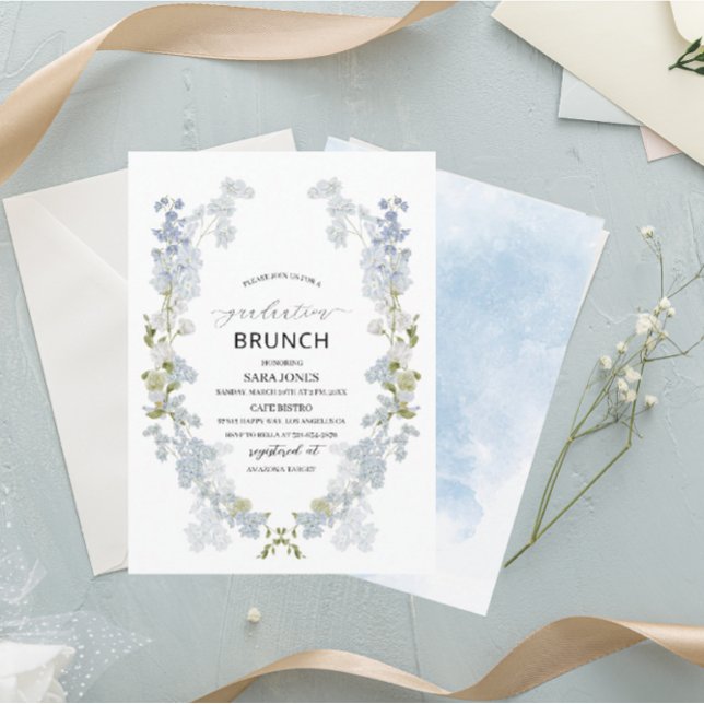Wasserfarbe Elegante Blumen Abschluss Brunch Einladung (Von Creator hochgeladen)