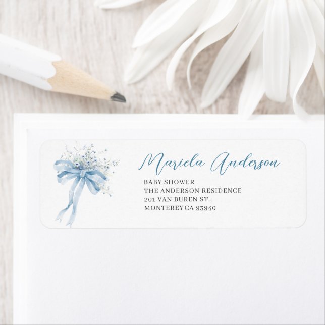 Wasserfarbe Elegante Bow Ribbon Babydusche (Insitu)