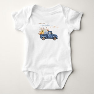 Wasserfarbe Elegante Ein kleiner Kürbis ist auf de Baby Strampler
