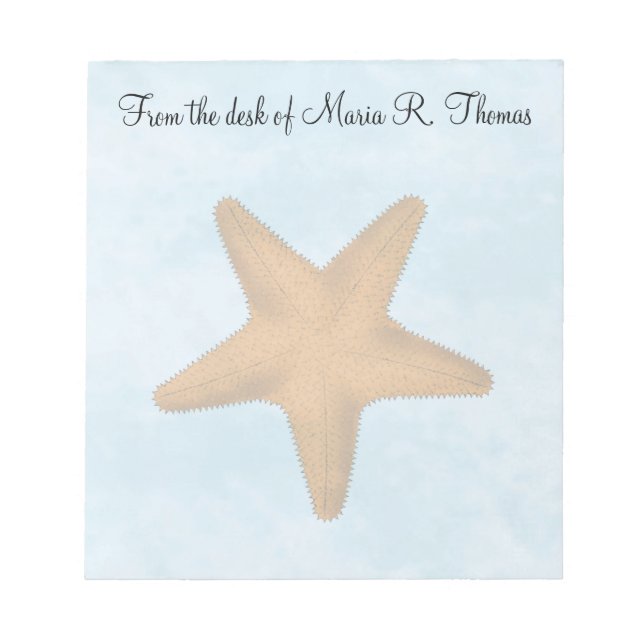 Wasserfarbe Elegante Moderne Meereswelt Starfish Notizblock (Vorderseite)