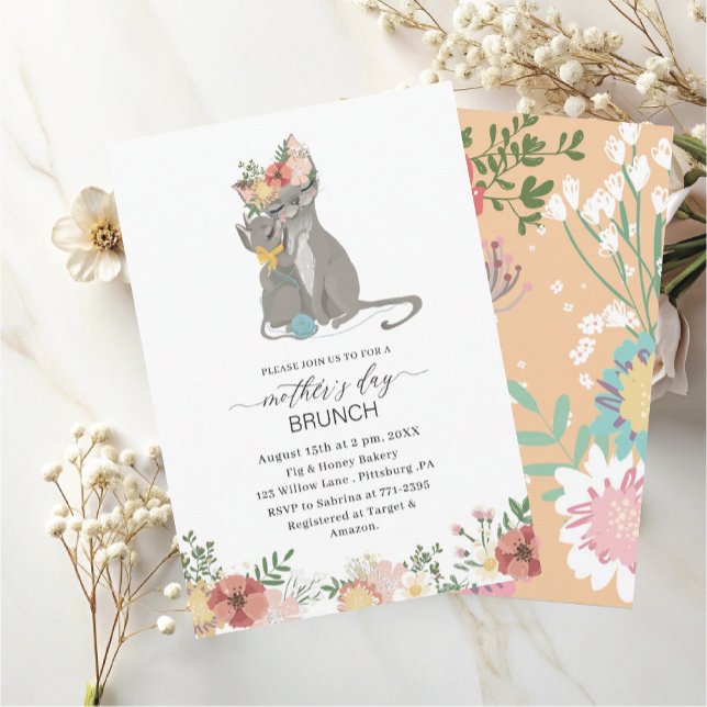 Wasserfarbe Elegante Mutter ist Brunch Baby Showe Einladung (Von Creator hochgeladen)