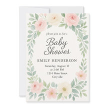 Wasserfarbe Elegante Pastel Floral Baby Dusche